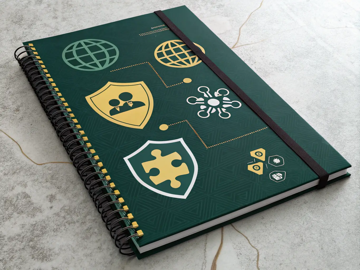 A helpful materials cover with a modern design, highlighting the importance of security, strategy, and support.